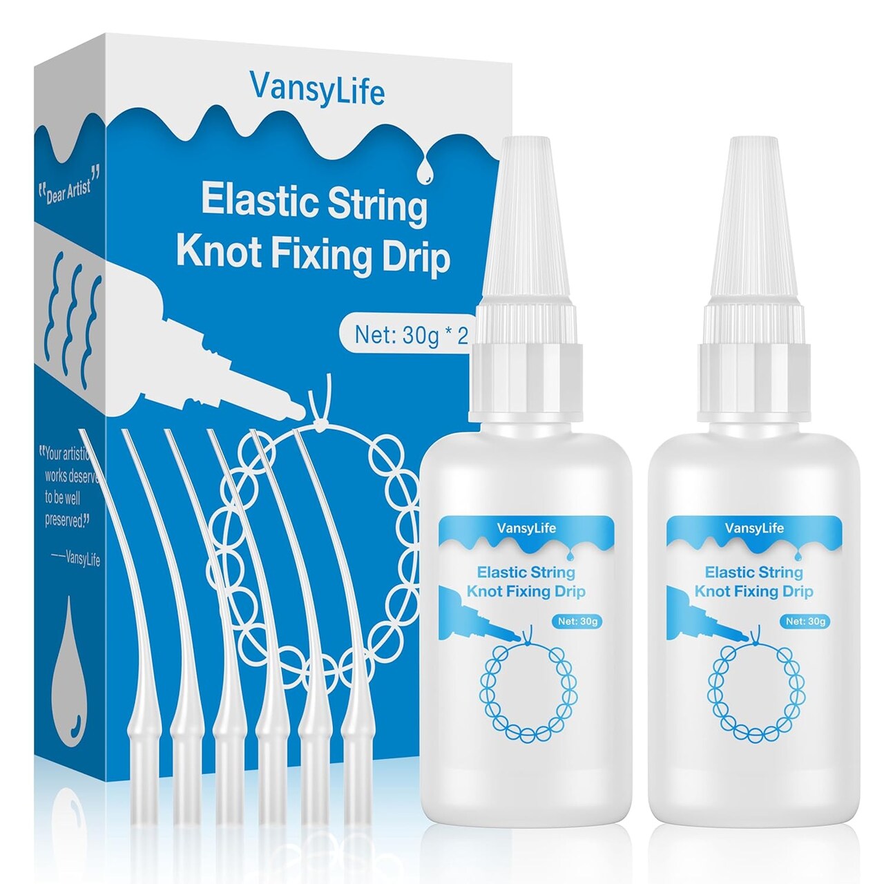 Bracelet String Professional Elastic String Knot Fixing Drip, Keep Stretchy Bracelet String Stay Perfectly Tied for Clay Beads